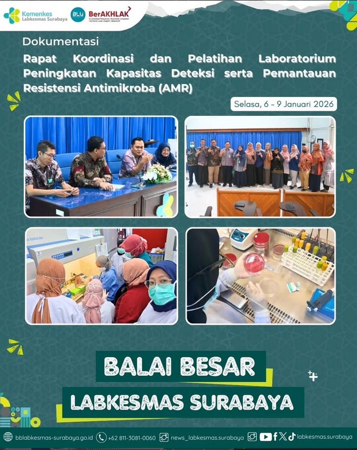 Rapat Koordinasi dan Pelatihan Laboratorium Peningkatan Kapasitas Deteksi serta Pemantauan Resistensi Antimikroba (AMR)