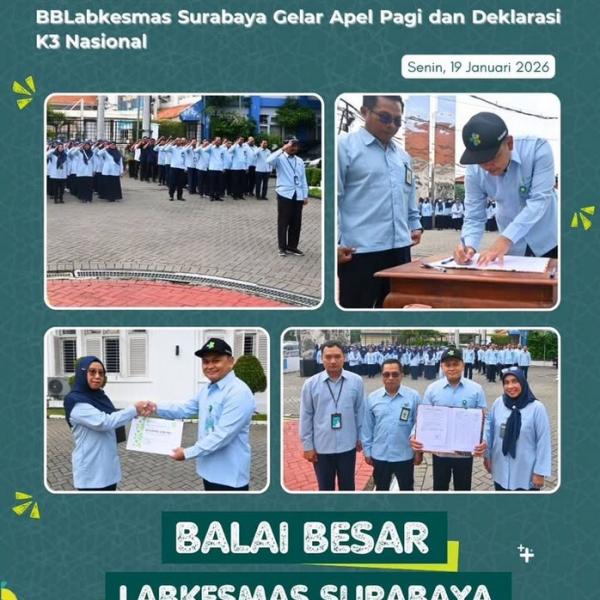 Labkesmas Surabaya Gelar Apel Pagi dan Deklarasi K3 Nasional