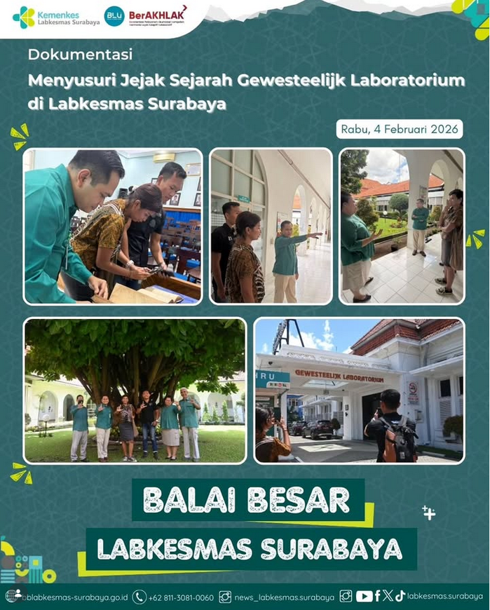 Menyusuri Jejak Sejarah Gewesteelijk Laboratorium di Labkesmas Surabaya