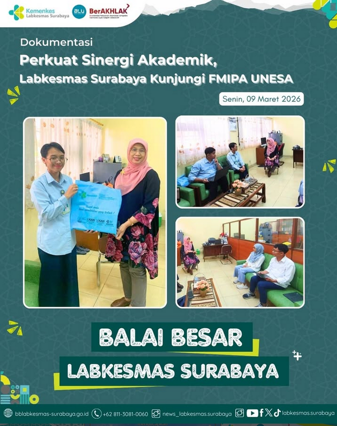 Perkuat Sinergi Akademik, Labkesmas Surabaya Kunjungi FMIPA UNESA