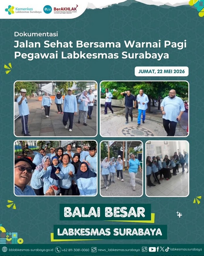 Jalan Sehat Bersama Warnai Pagi Pegawai Labkesmas Surabaya