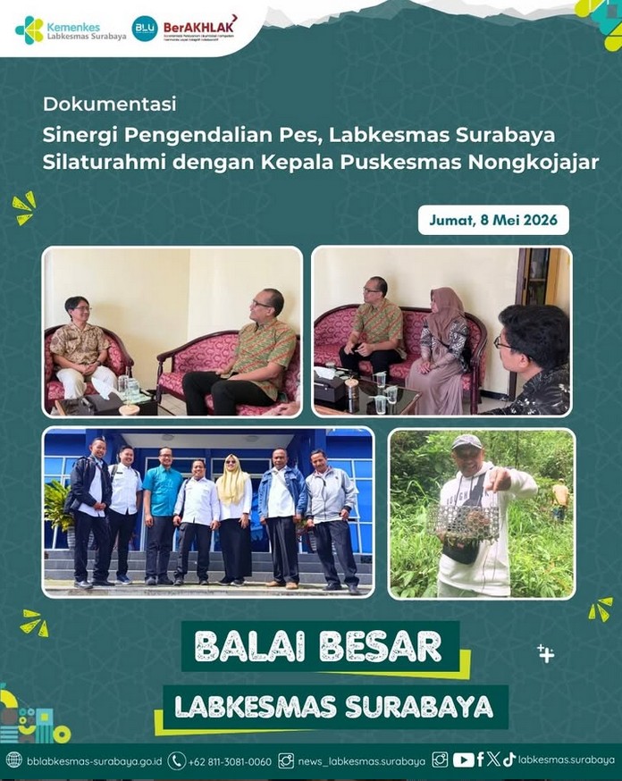Sinergi Pengendalian Pes, Labkesmas Surabaya Silaturahmi dengan Kepala Puskesmas Nongkojajar